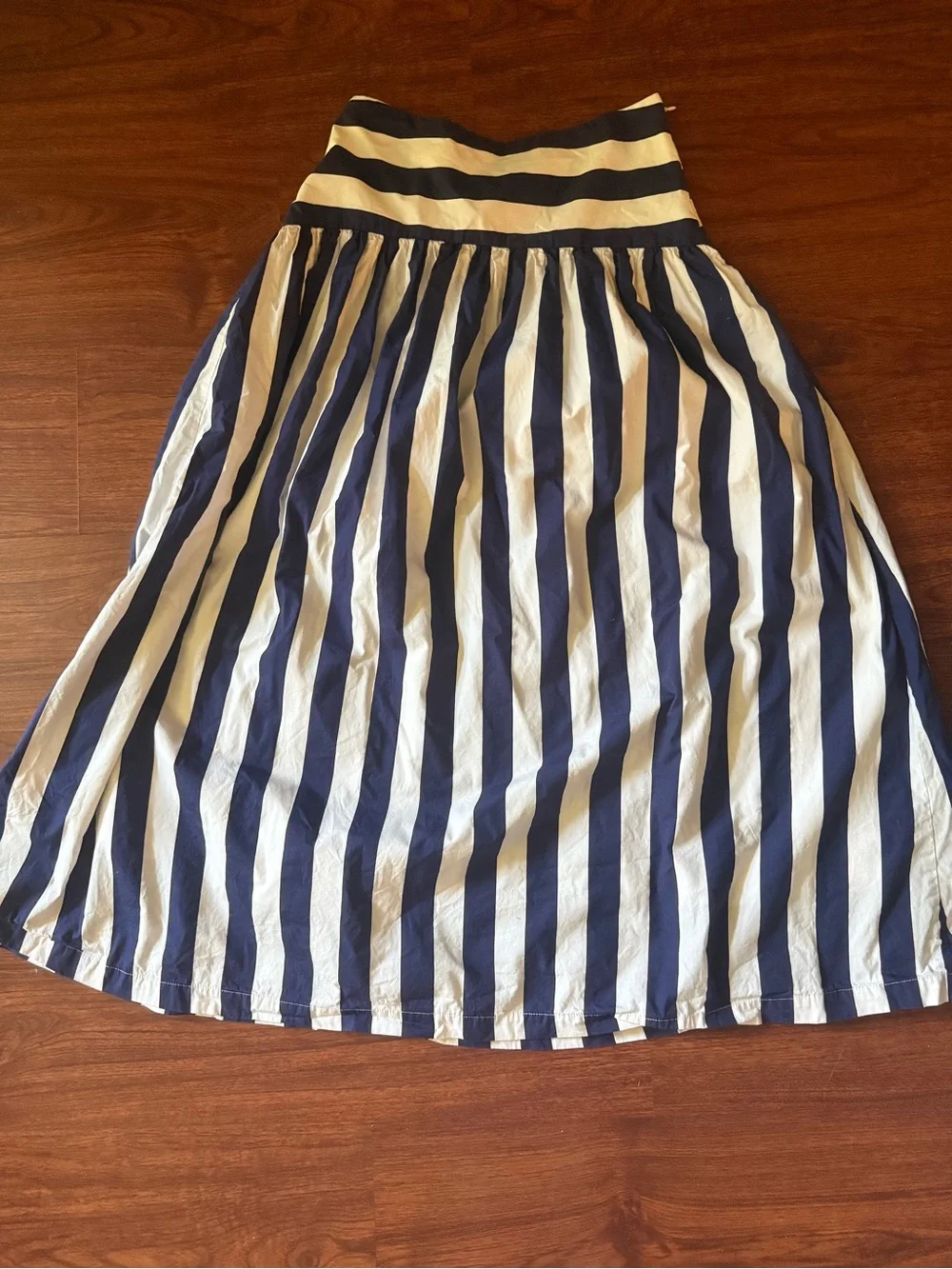 Lusana Oliver Poplin Marine Stripe Skirt - Picture 3 of 6